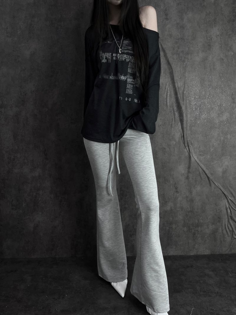 low-rise bootcut folding pants (2color)