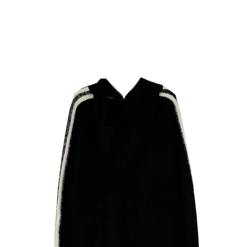 hairy line knit zip-up
