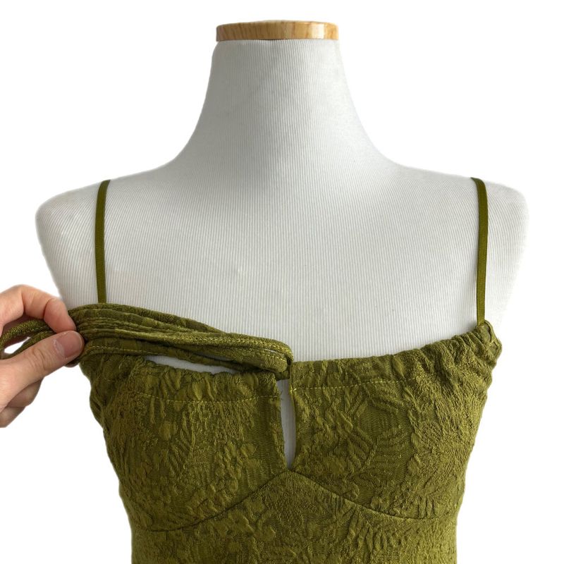 Lumi square Lace String Mini Dress