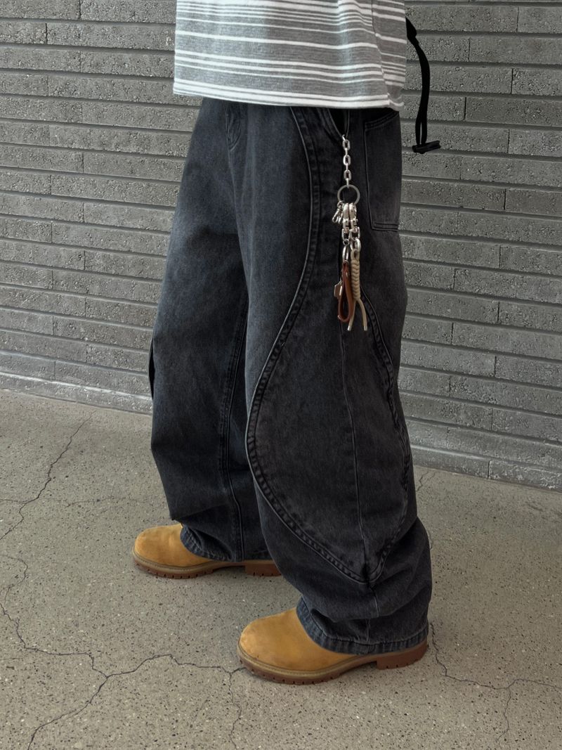 Trip Curved Denim Pants (2 Colors)
