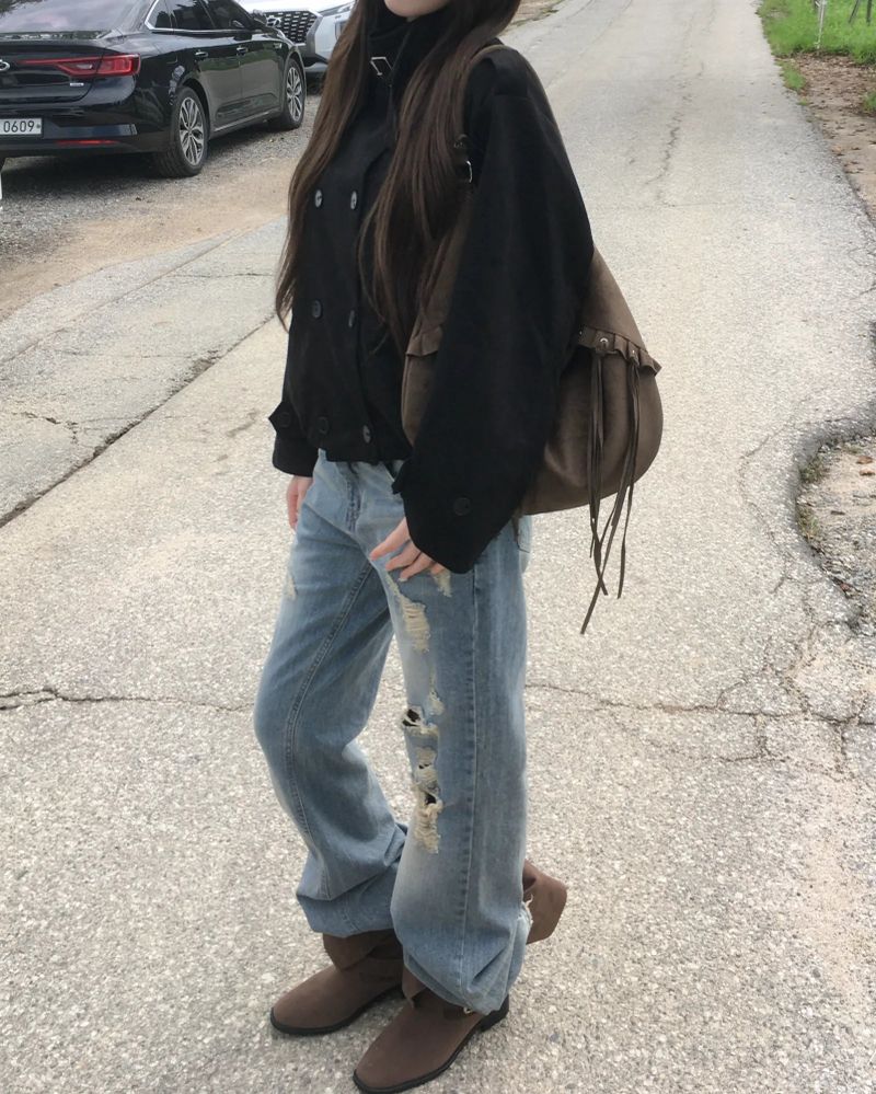 OOTJ loose damage flare jeans