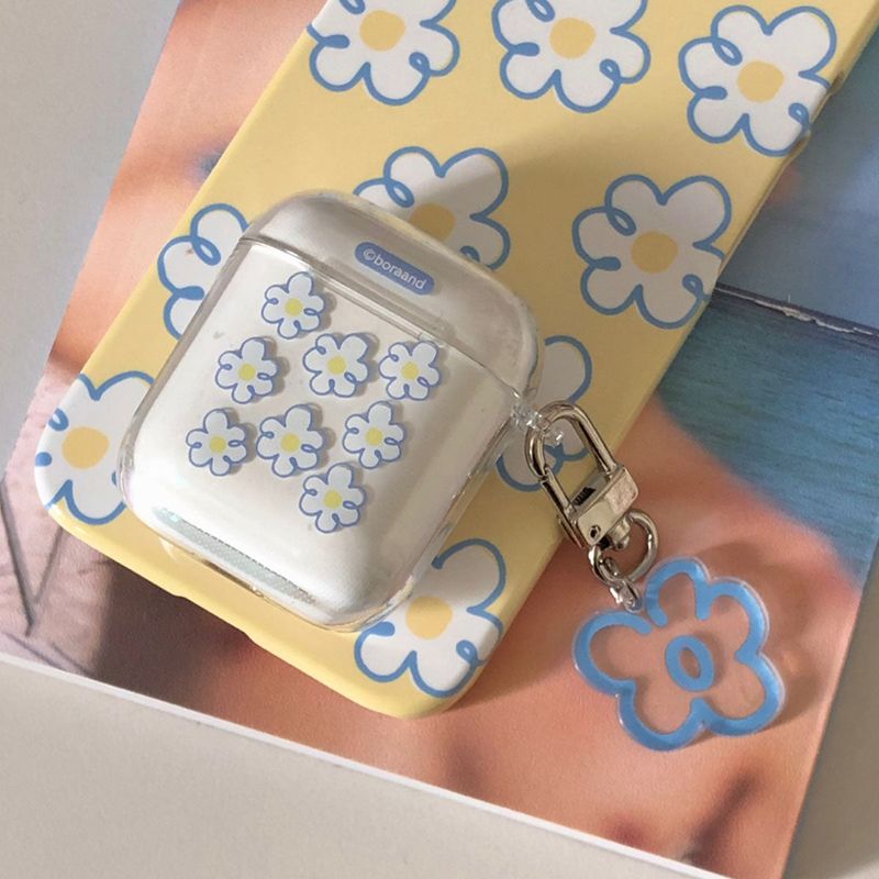 Blue flower air pods case