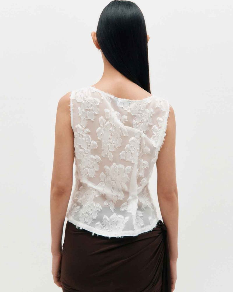Pinched Sleeveless _ WHITE