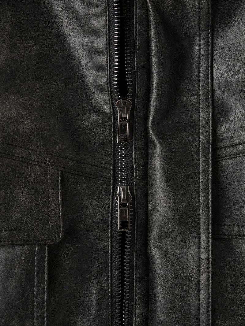 Vintage Curve Leather Jacket
