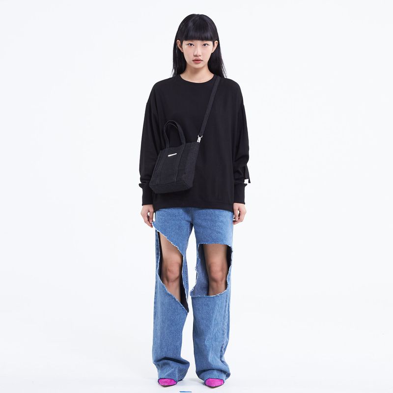 DENIM TOTE BAG MINI MI BLACK