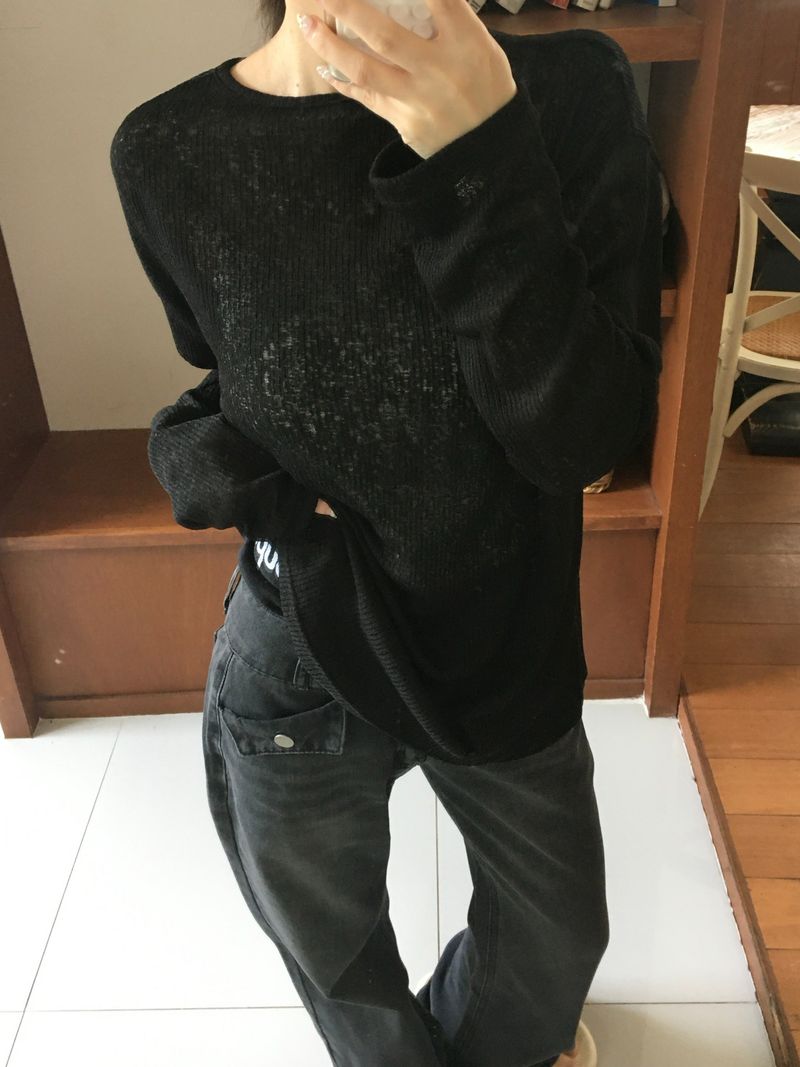 Obi linen ribbed round cardigan (4c)