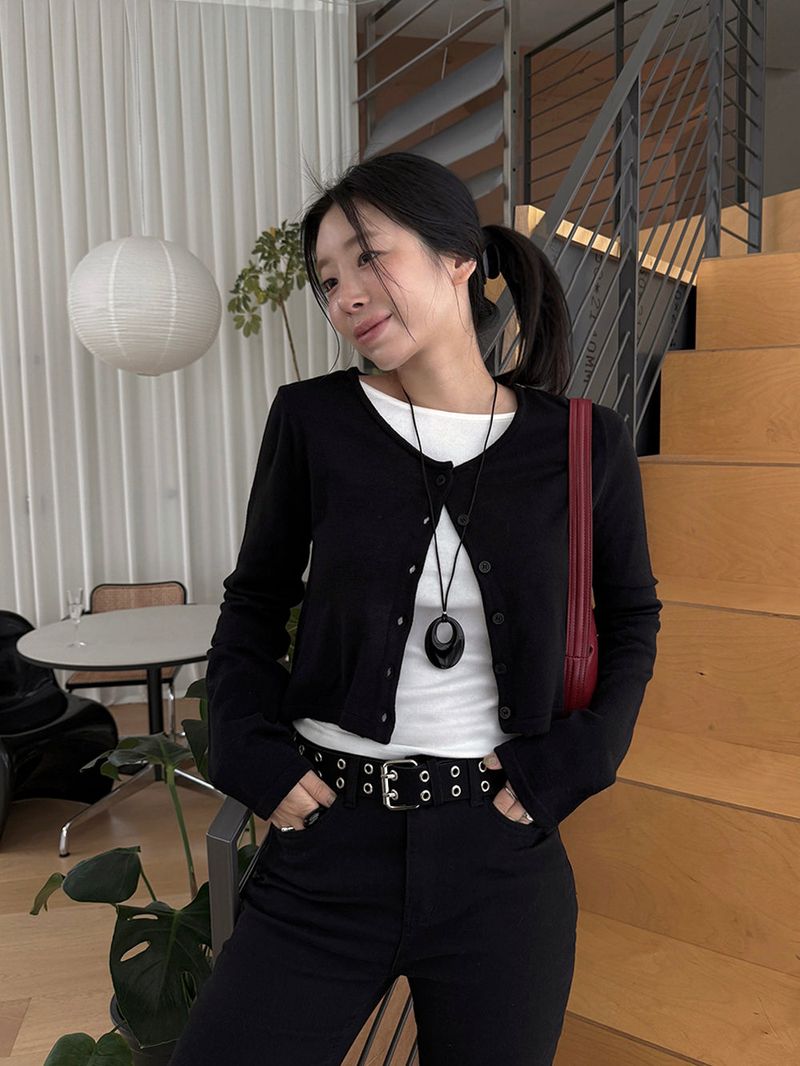 TRENDY APPAREL（トレンディー アパレル）の「[MADE] プリンクルレイヤードクロップカーディガン（トップス）」
