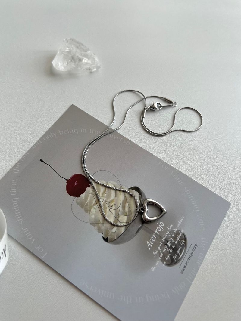 Hui Space Heart Stainless Steel Snake Strap Coin Layered Necklace