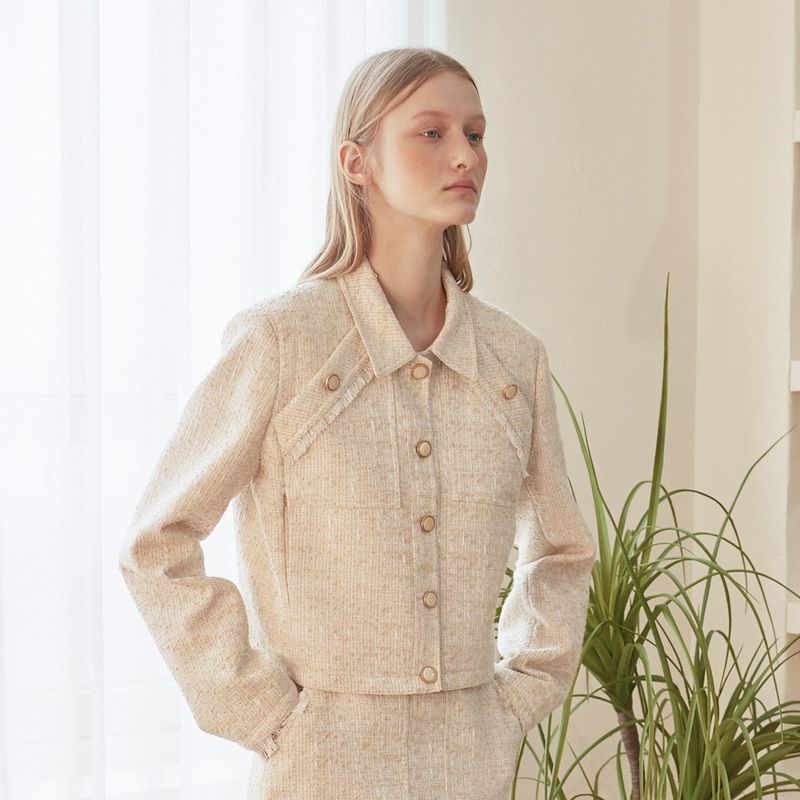 [LINE] Tweed Line Jacket (Beige)
