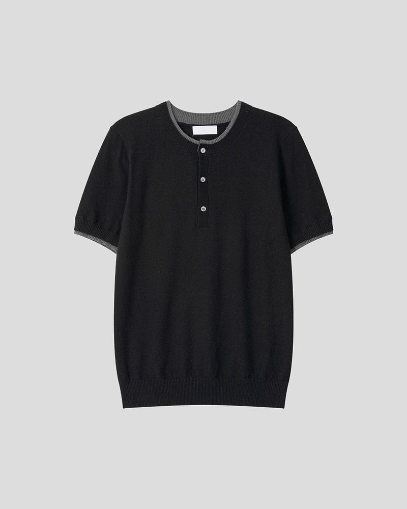 Eren Layered Henley Neck Knit