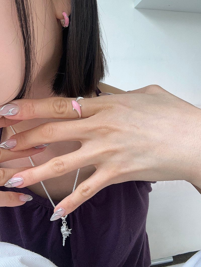 [925silver] Pink epoxy mini earring
