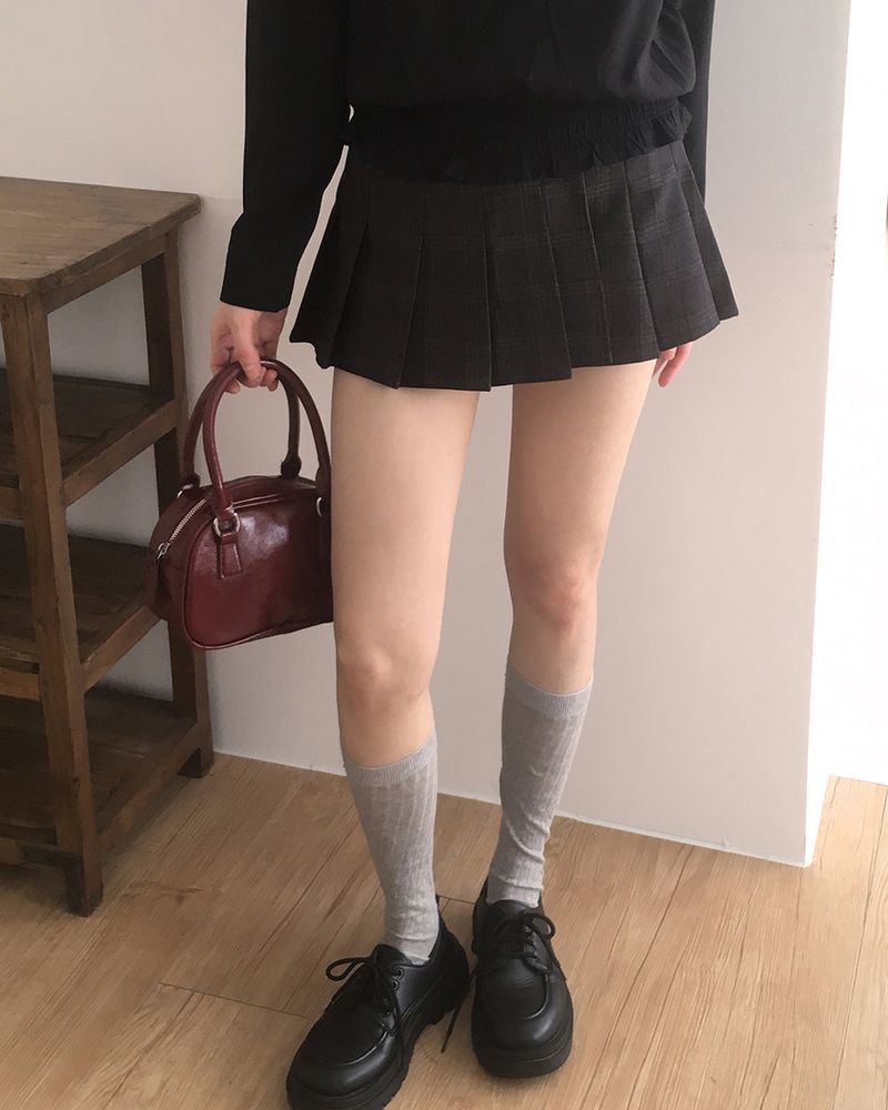 Dappelle checkered pleated mini skirt
