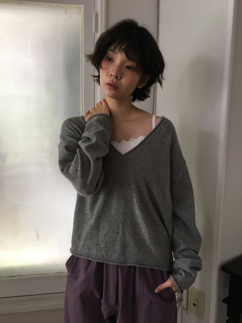 Luro V-neck knit (8color)