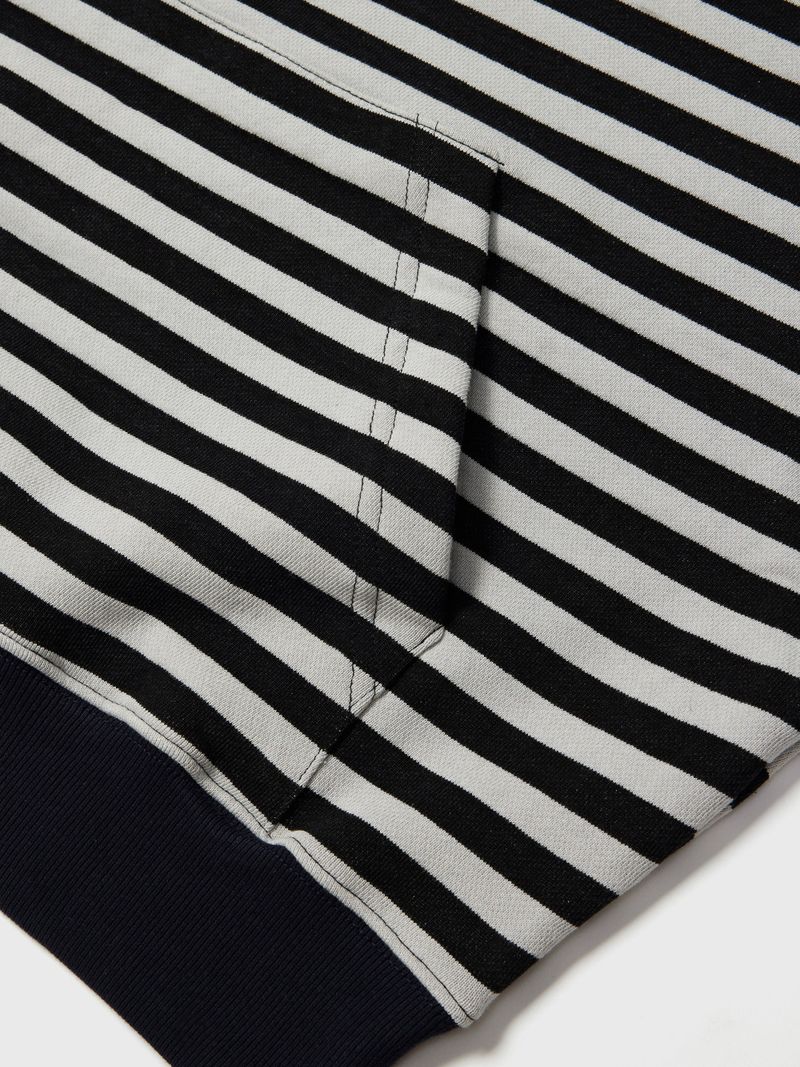 Colorblock Hoodie Indigo Stripe