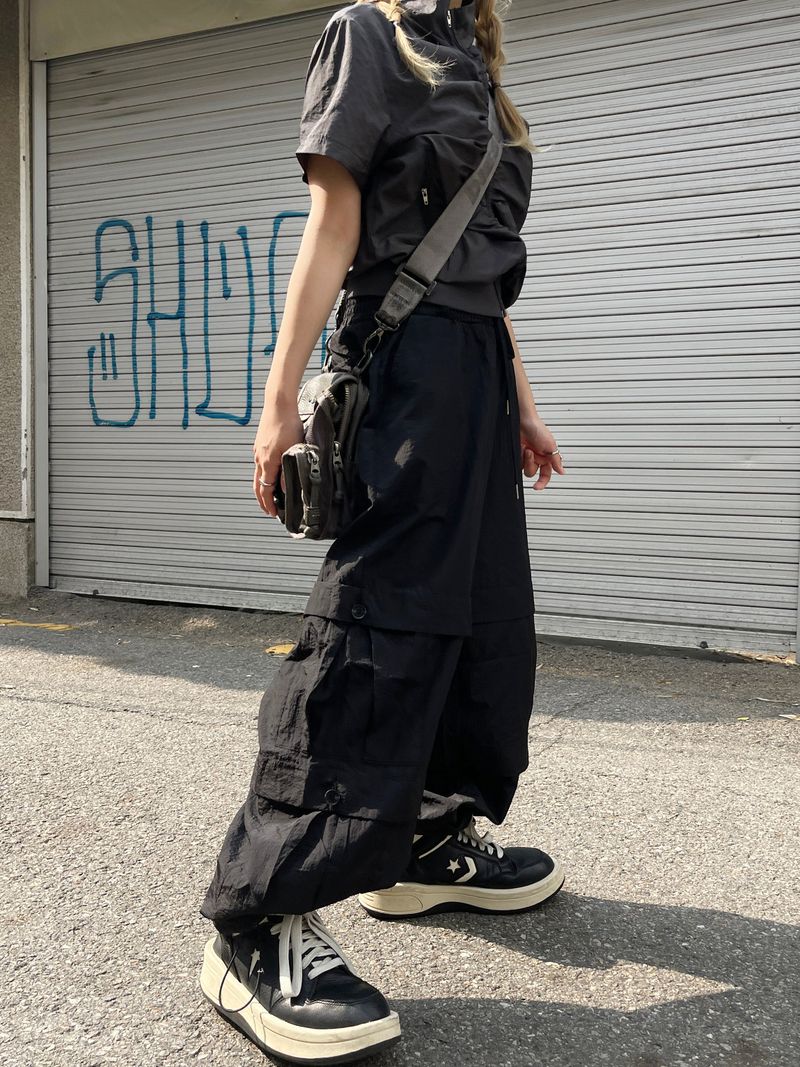 Summer nylon balloon double cargo pants