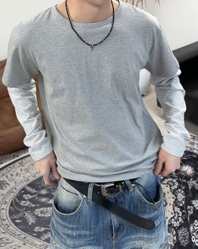 Hass striped layered t-shirt