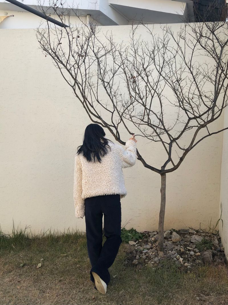 Wild fur collar jacket