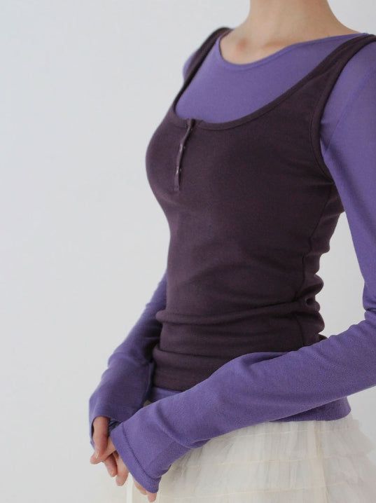 BUTTON POINT SLEEVELESS