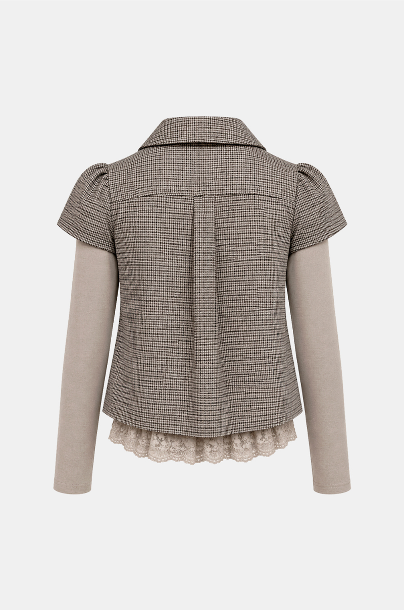 Isabel Layered Houndstooth Puff Jacket