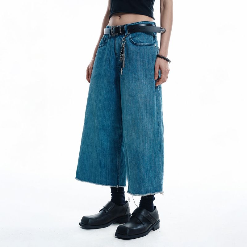 EASY NO EASY（イージーノーイージー）の「Cut-off Capri Denim Pants - MEDIUM BLUE（Pants）」