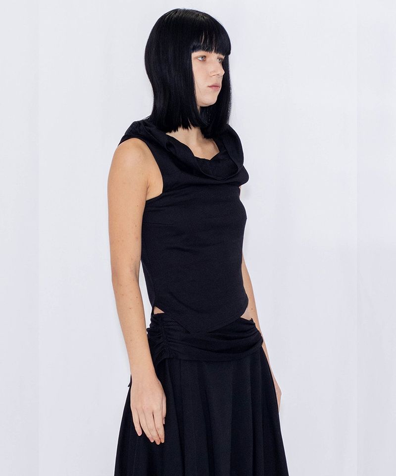 ASYMMETRIC DRAPE TOP