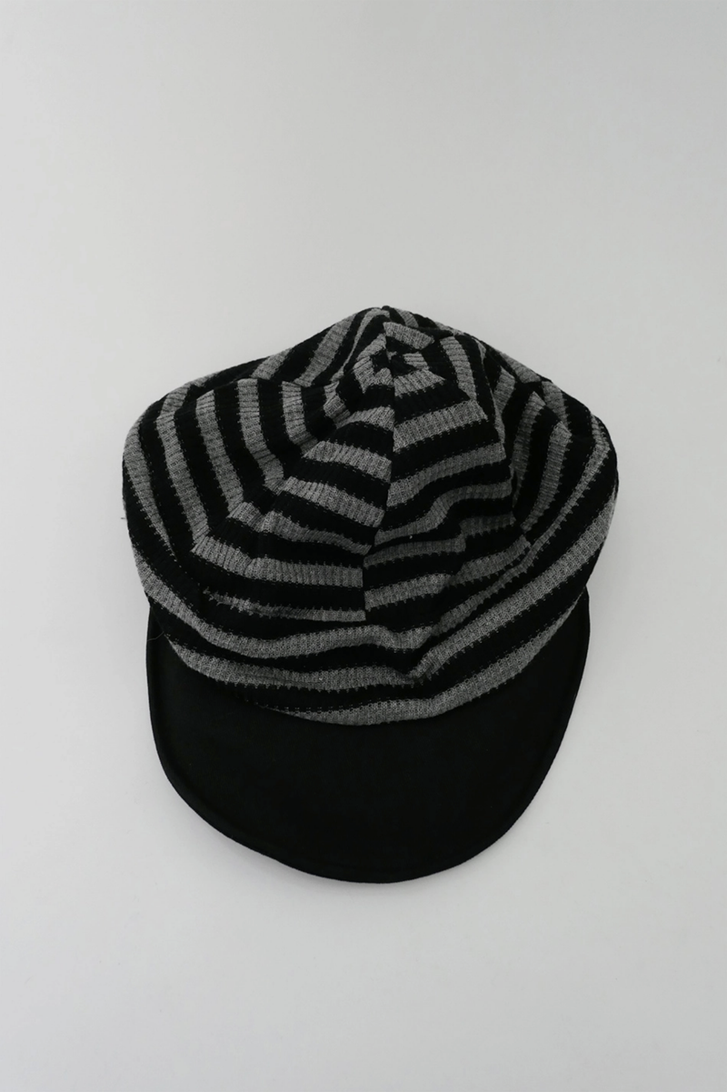 stripe cap beanie
