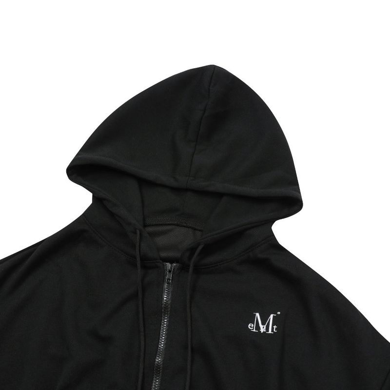 MUCENT DENVER 2-WAY CROP HOOD ZIP-UP WOMEN (Black, Gray)
