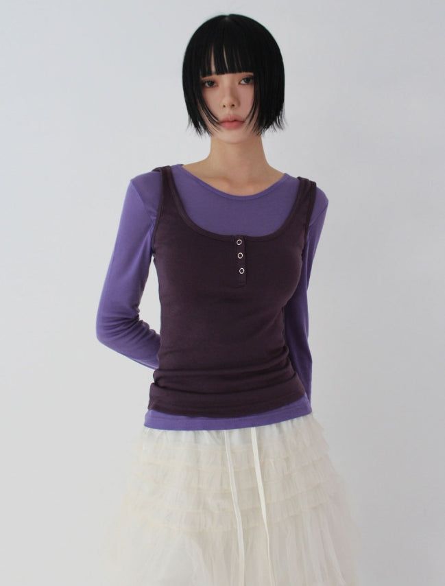 BUTTON POINT SLEEVELESS