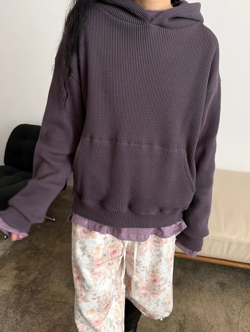 waffle crop hoodie