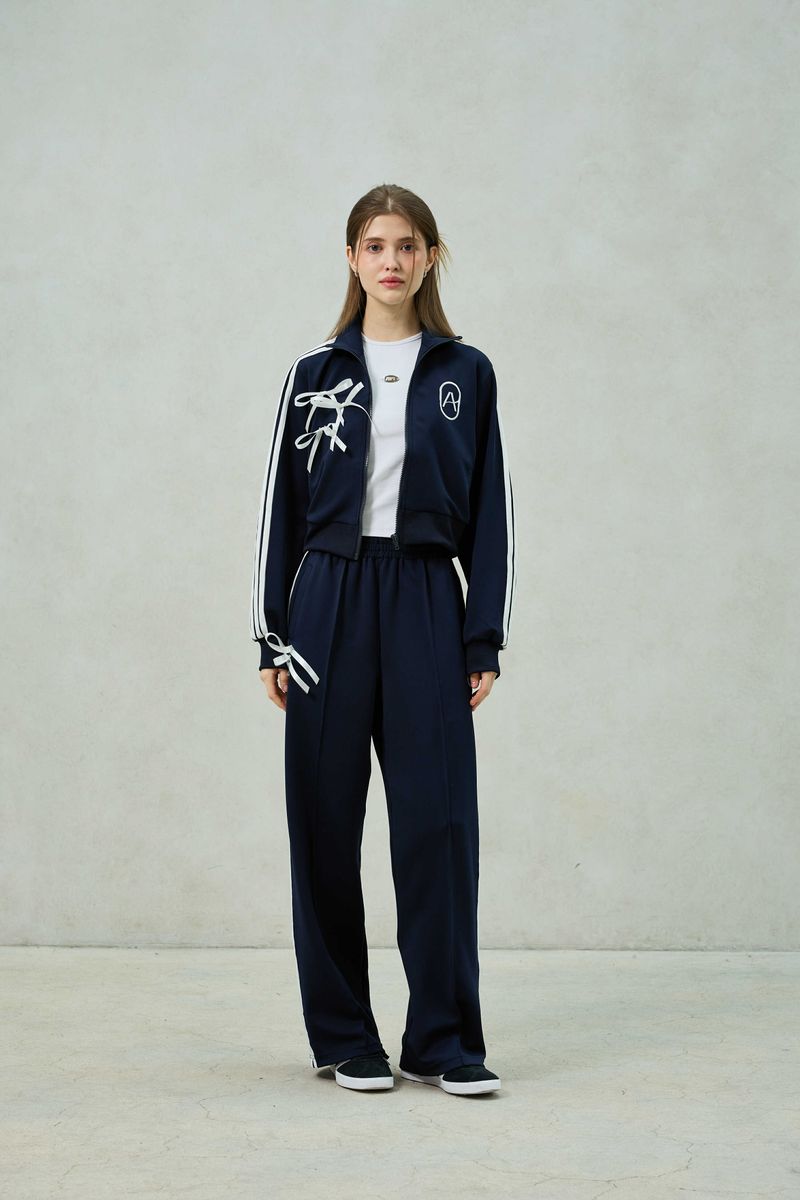 RIBBON JERSEY TRACK TOP / NAVY