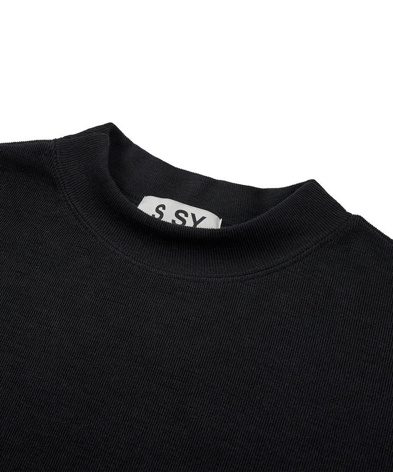 half neck essential long sleeve black