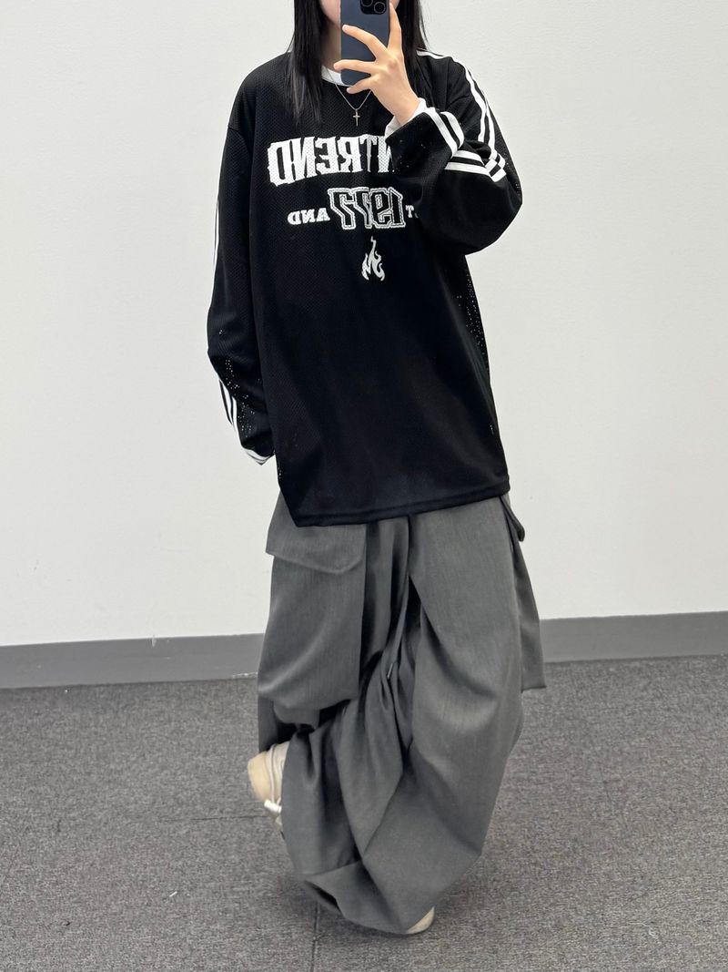 mesh track long sleeve