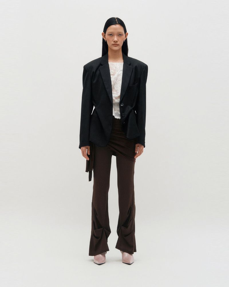 DOZI - Pinched Oversize Tailored Jacket _ BLACK