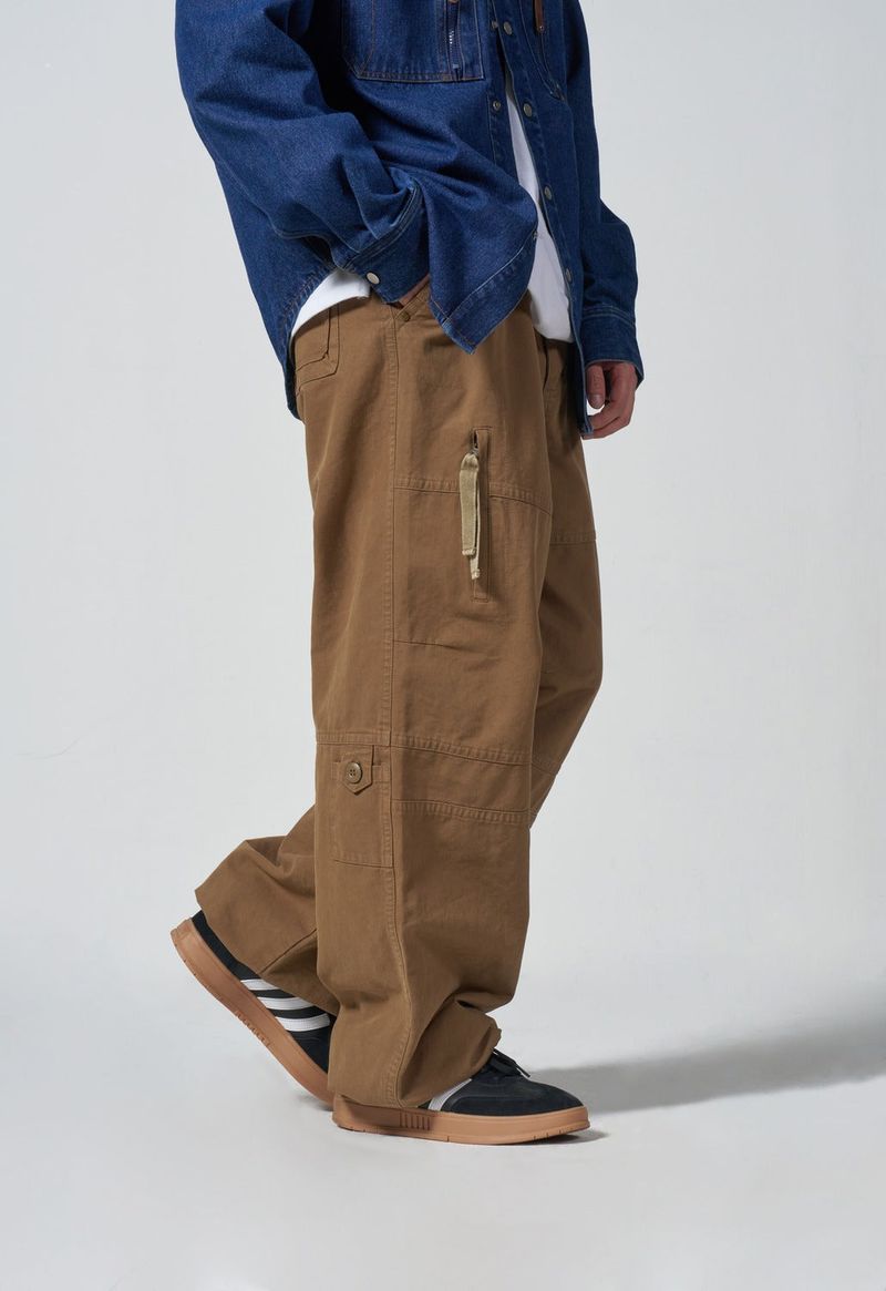 GUBIN（グビン）の「ヴィンテージ ウォッシュ テール ポケット パンツ - ベージュ（パンツ）」