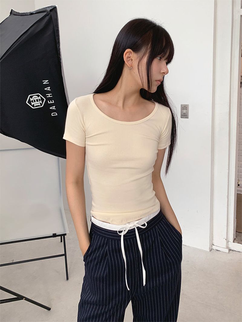 MODAL U-NECK TEE (4C)