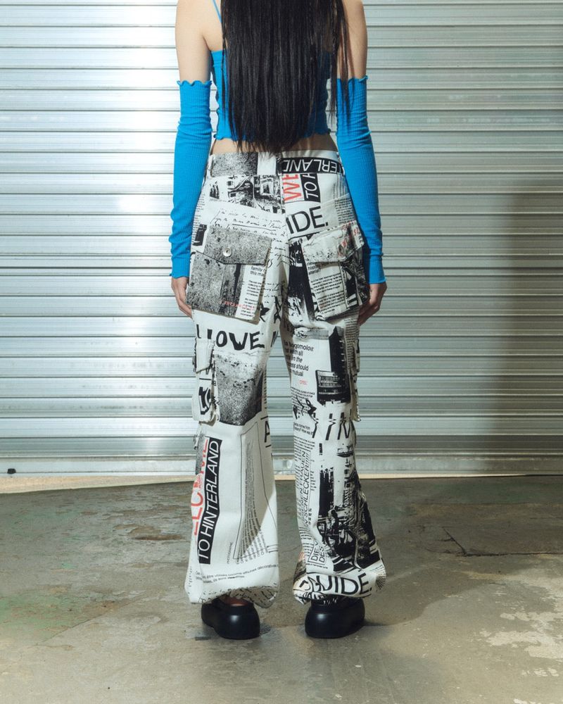 denim cargo pt -  ivory