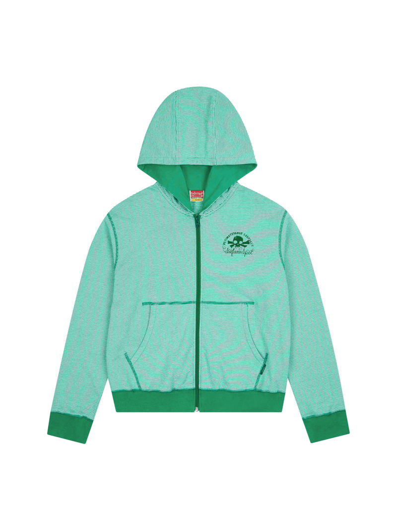 safarispot（サファリスポット）の「MULTI SKULL STRIPE HOOD ZIP UP (GREEN)（Tops）」
