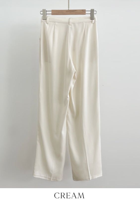 Light Cool Pintuck Wide Slacks