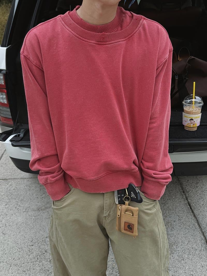 ASCLO（エジュクロ）の「[Premium] Sulfur Dye Double Neck Sweat Shirt (3color)（Tops）」