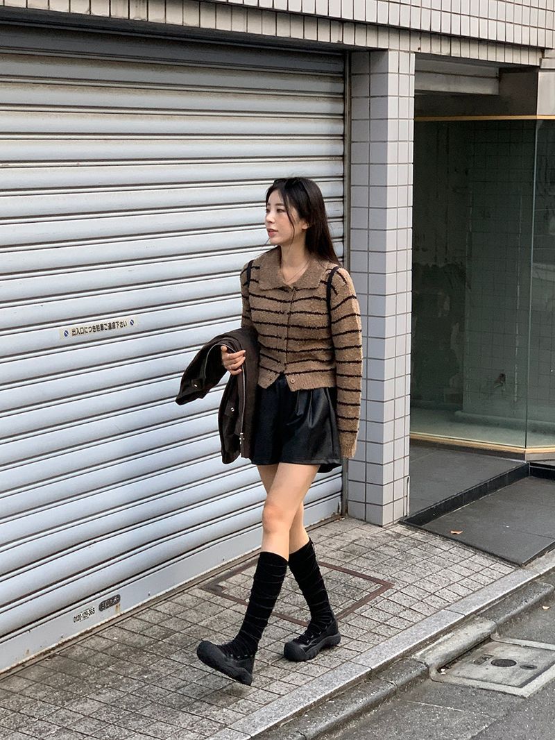 Clang wool striped cardigan