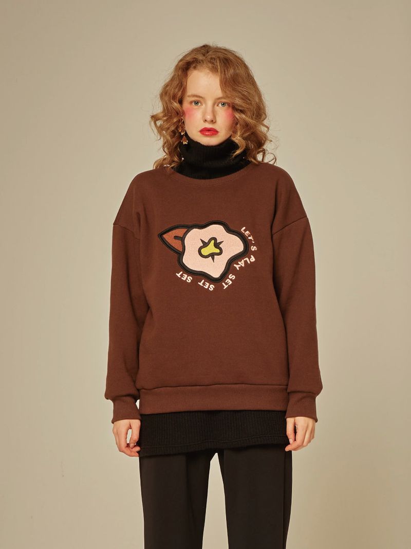 BIG FLOWER NAPPING SWEAT SHIRT