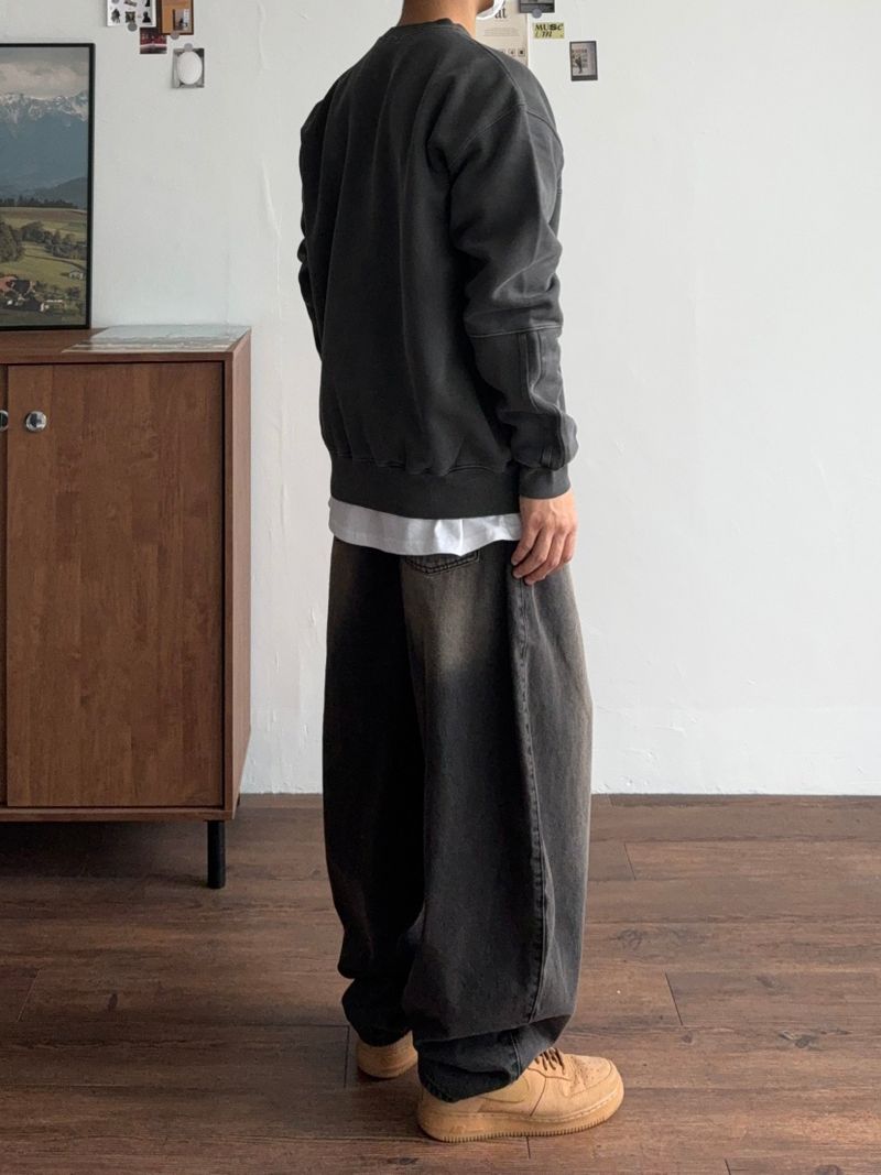 Natural balloon denim pants (3color)