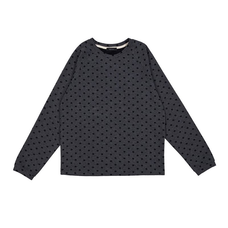 Rib Dot Raglan Tee (charcoal)