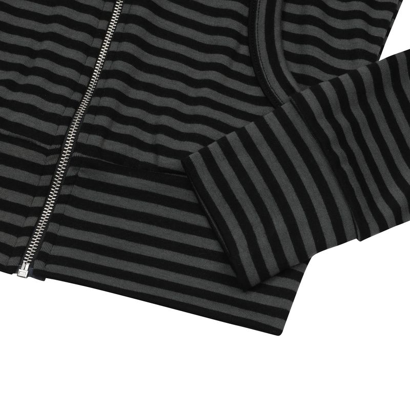 SAHARA LEOPARD CROSS STRIPE RAGLAN HOOD ZIP-UP (2Color)