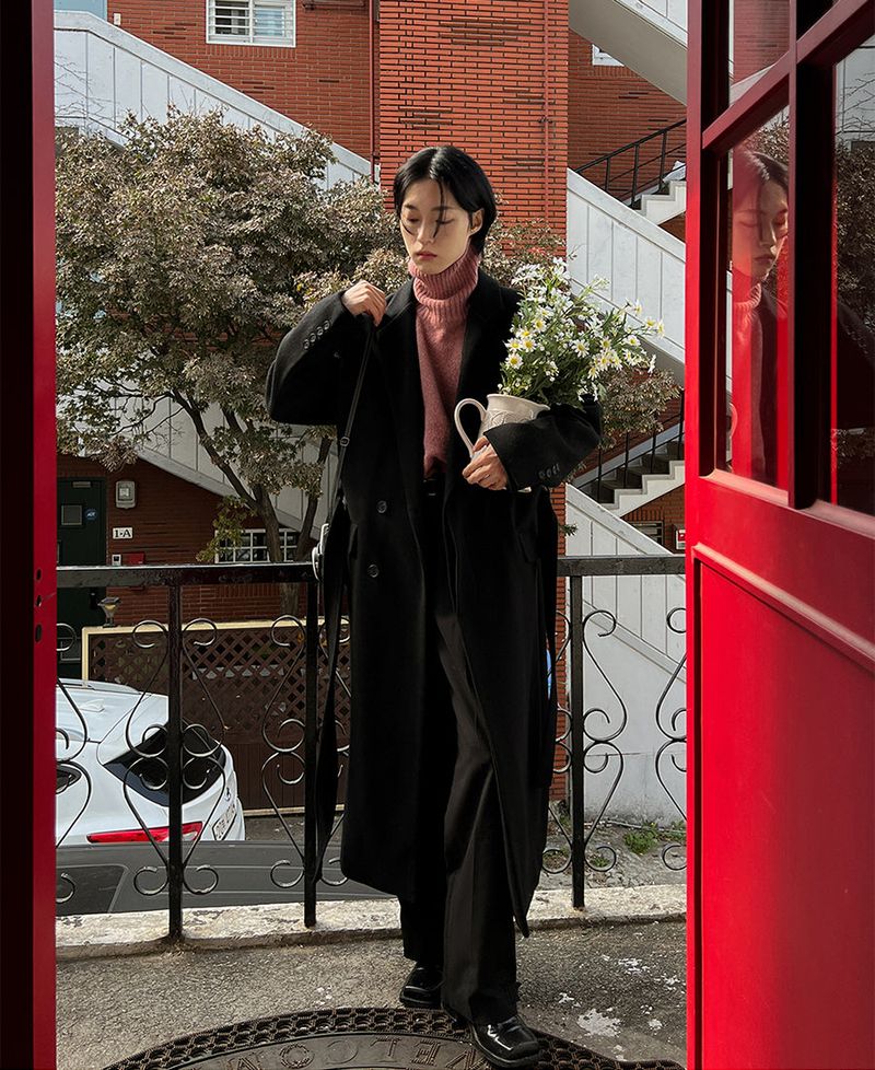 Wool robe hidden coat (2 color)