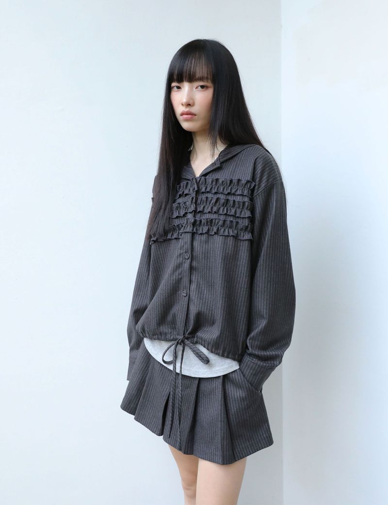 UGLYSHADOW（アグリーシャドウ）の「STRIPE PLEATED PANTS(CHARCOAL)（Pants）」
