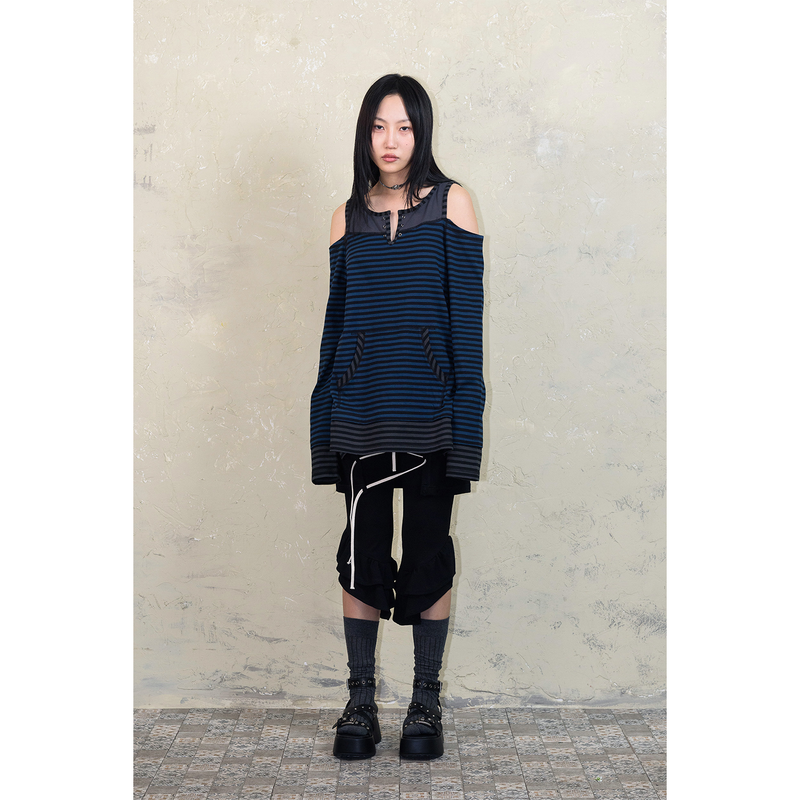 LACE-UP CONVERTIBLE JUMPSUIT: BLACK