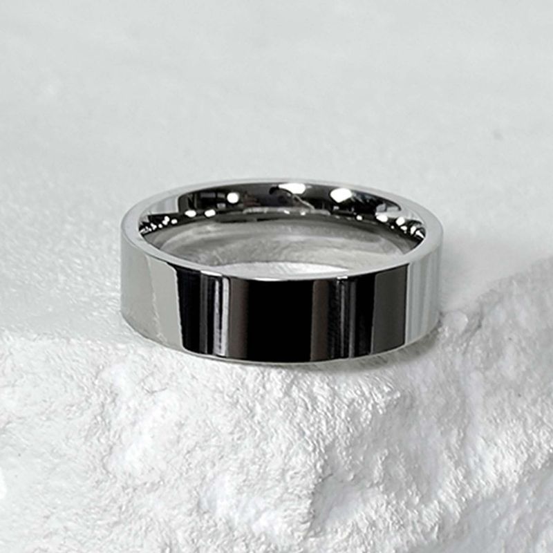 SS-6mm None logo simple ring_silver