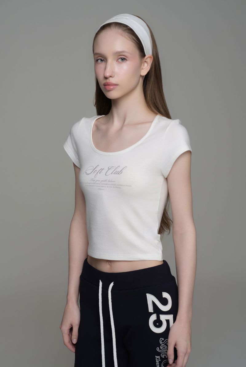 Soft Club signature top, Ivory
