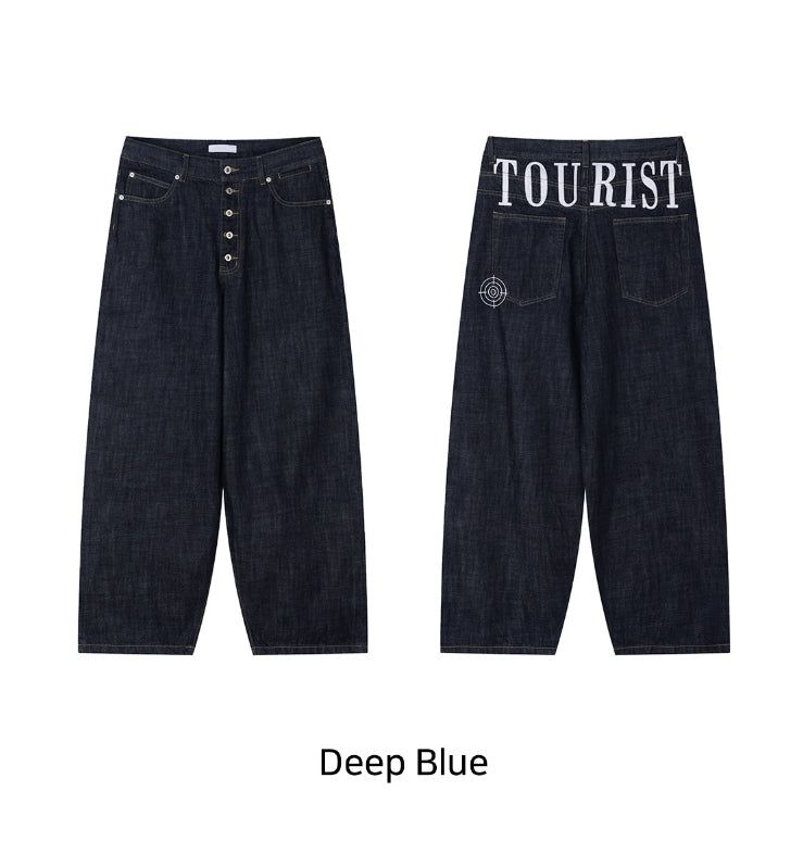 Dape embroidered fly denim pants